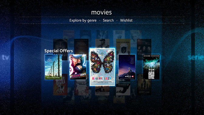 Movie selection screen